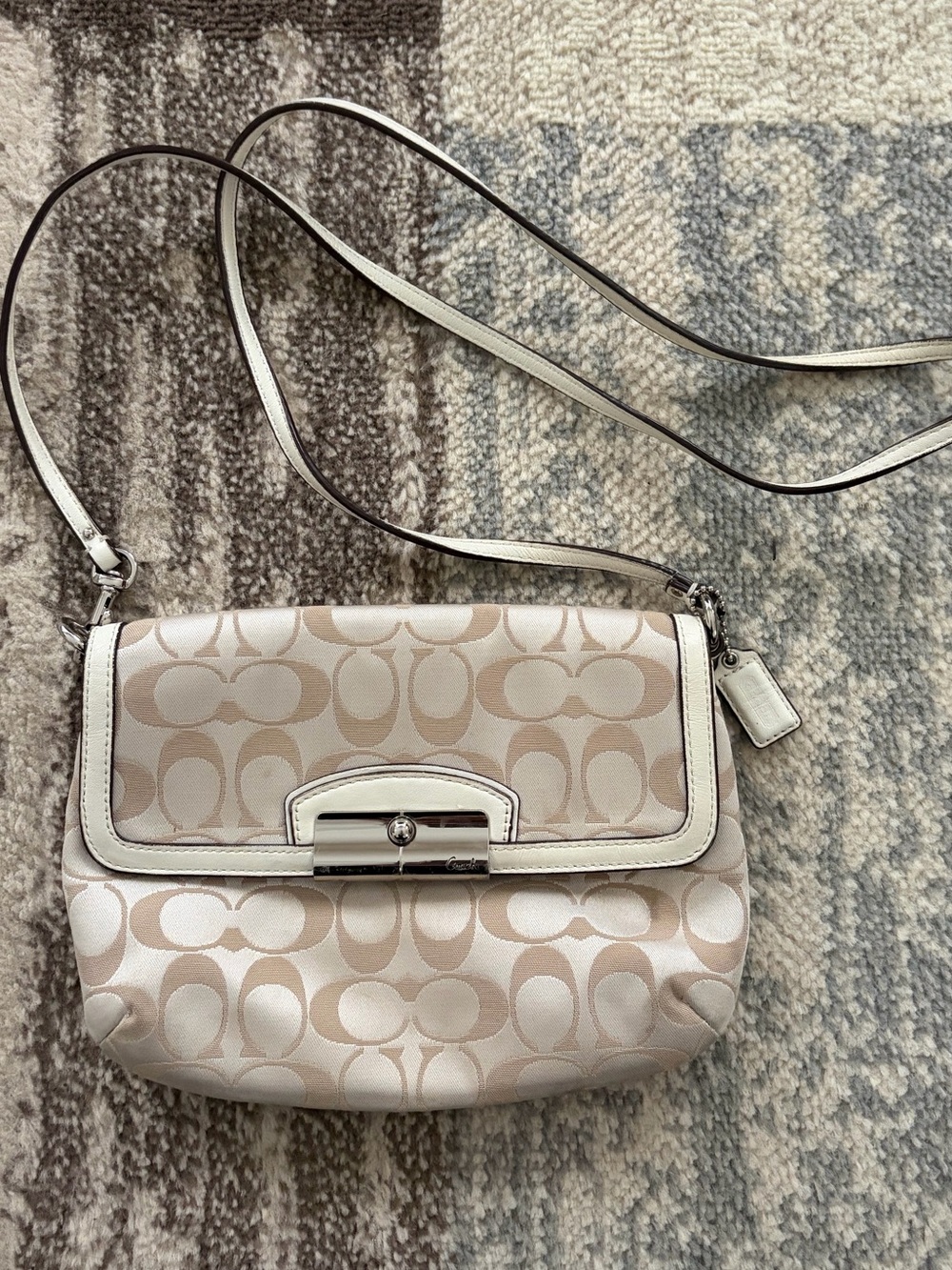 Coach Beige/Light Tan Signature Canvas Crossbody Bag
